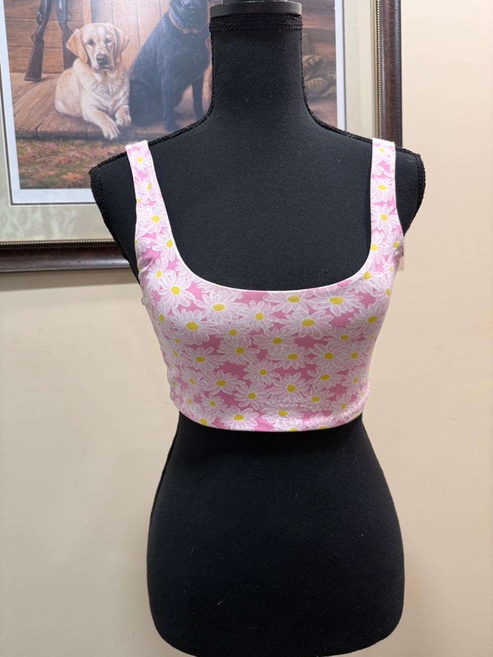 Zara Pink Daisy Print Crop Tank